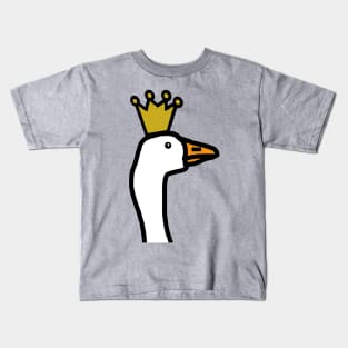 Portrait of a Gaming Goose Wearing a Crown Kids T-Shirt